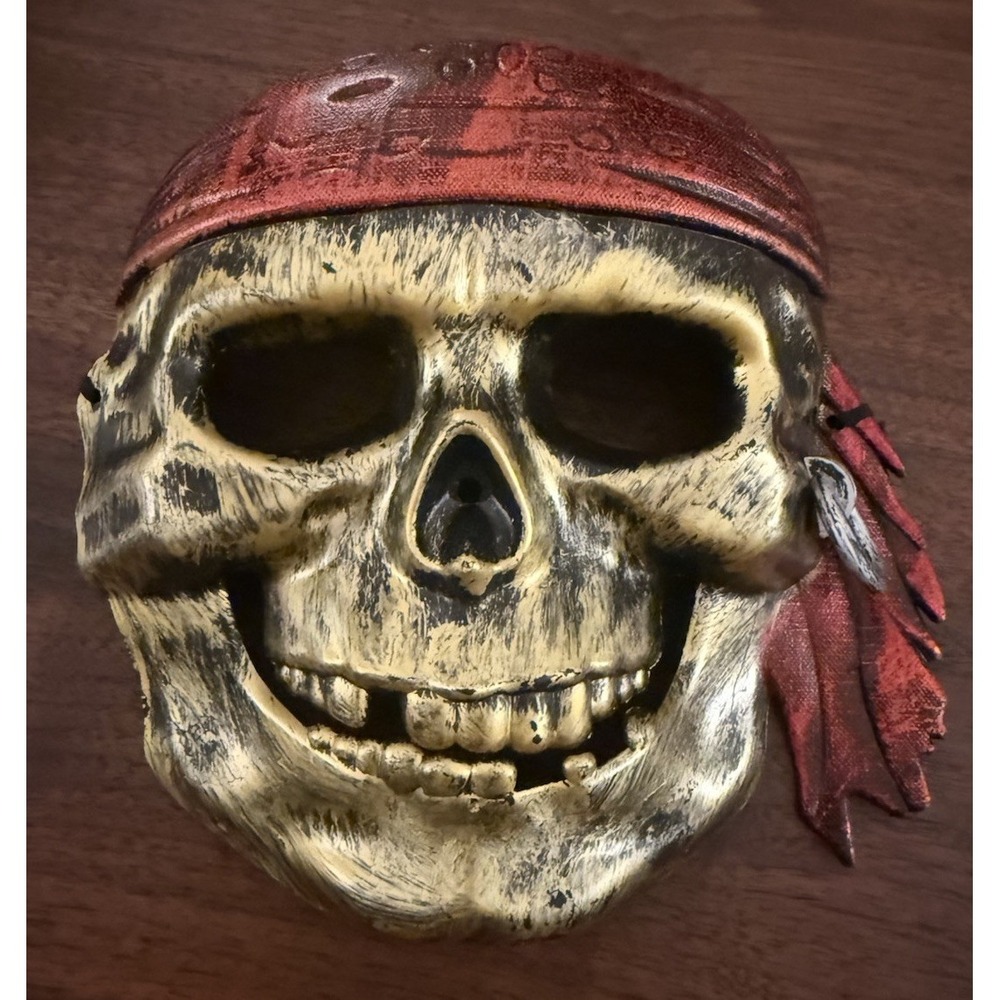Pirates of Caribbean Boys Halloween Mask Gold Red Plastic Costume Cosplay
